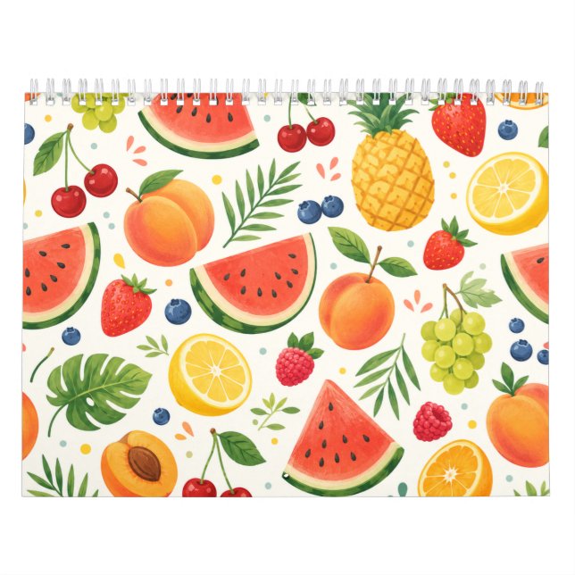 Summer Fruit Pattern Fabric | Tropical Watermelon  Calendar (Cover)