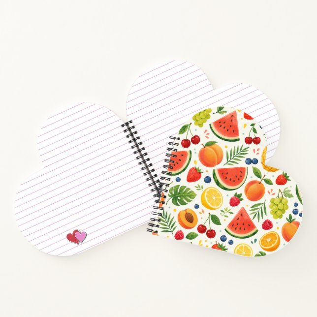 Summer Fruit Pattern Fabric | Tropical Watermelon  Notebook (Inside)