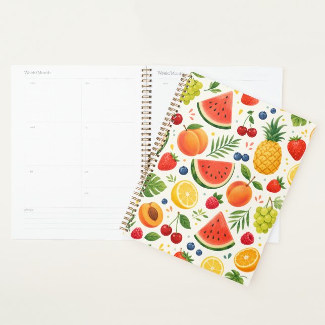 Summer Fruit Pattern Fabric | Tropical Watermelon  Planner (Display)