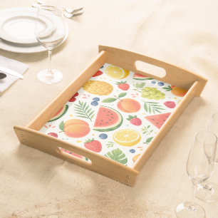Summer Fruit Pattern Fabric   Tropical Watermelon  Serving Tray