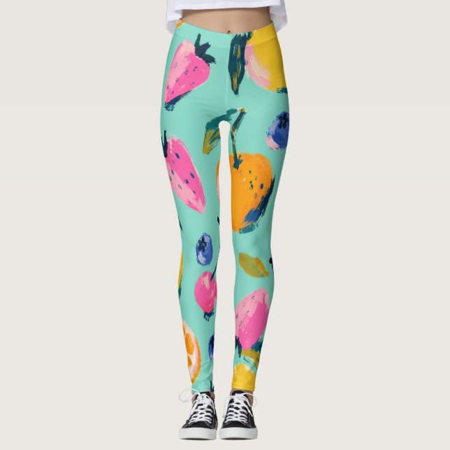 Summer Fruit Pattern Kitchen Wall Decor Leggings (Front)