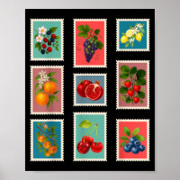 Summer Fruit Stamp Vintage Fruit Postage Stamp