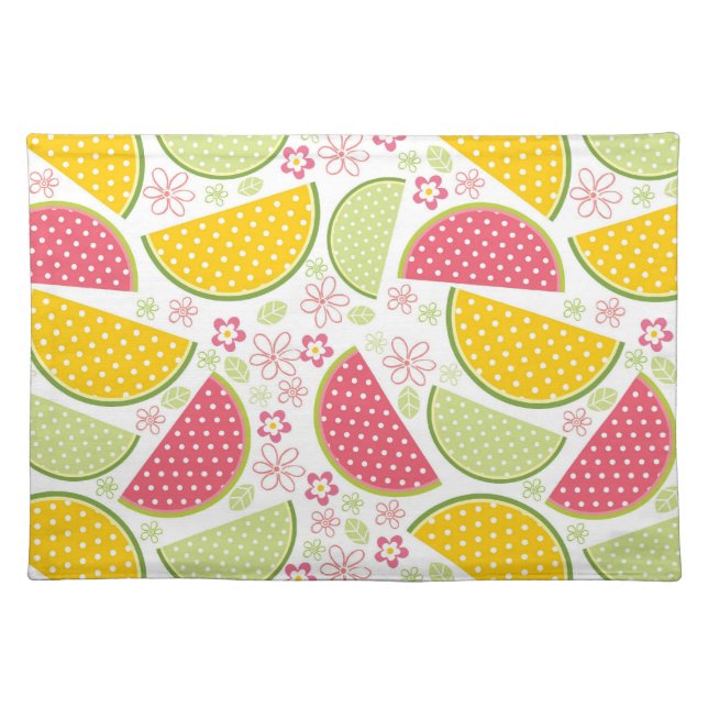 Summer Fruit Woven Cotton Placemats (Front)