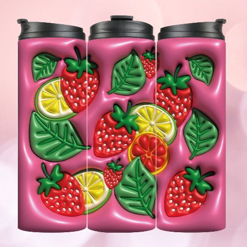 Summer fruits 3D Inflated Effect Tumbler