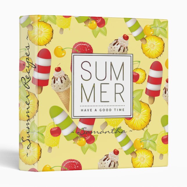 Summer Fruits and Ice-Cream Fun Binder (Front/Spine)