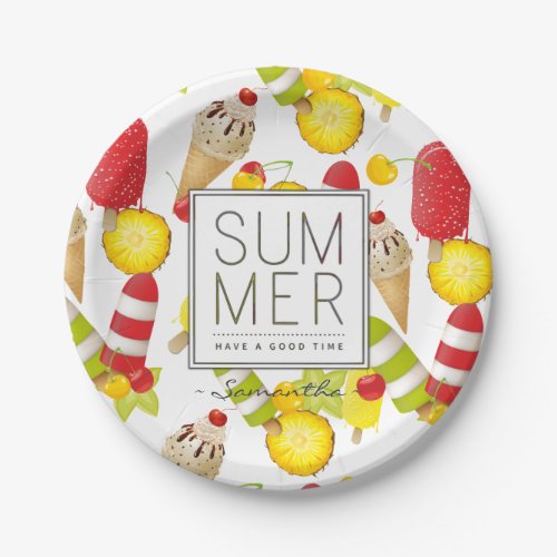 Summer Fruits and Ice_Cream Fun Paper Plates