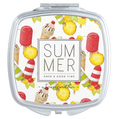 Summer Fruits and Ice_Cream Fun Vanity Mirror