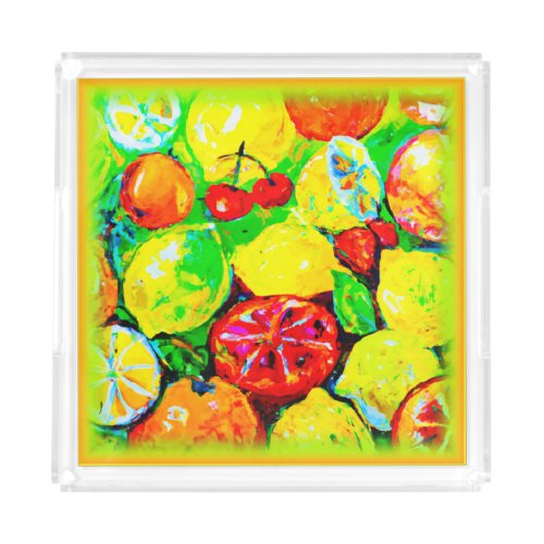  Summer Fruits Cute Art Buy Now  Acrylic Tray