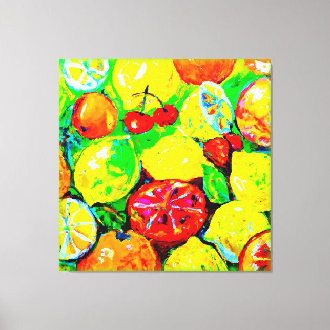  "Summer Fruits" Cute Art. Buy Now  Canvas Print (Front)