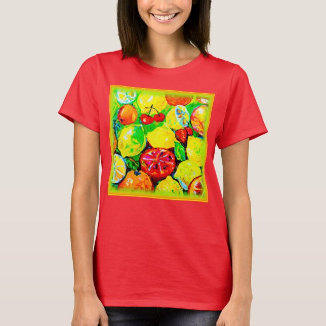  "Summer Fruits" Cute Art. Buy Now  T-Shirt (Front)