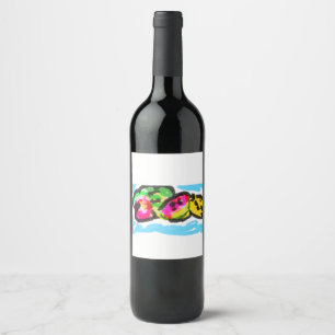 Summer fruits joy wine label