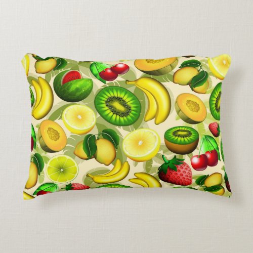 Summer Fruits Juicy Pattern Accent Pillow