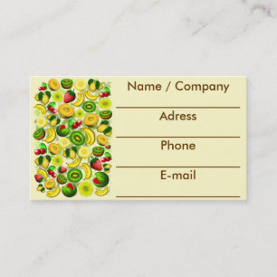 Summer Fruits Juicy Pattern Business Cards