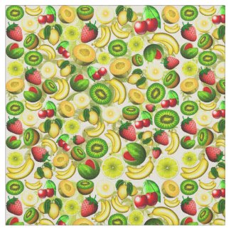 Summer Fruits Juicy Pattern Fabric