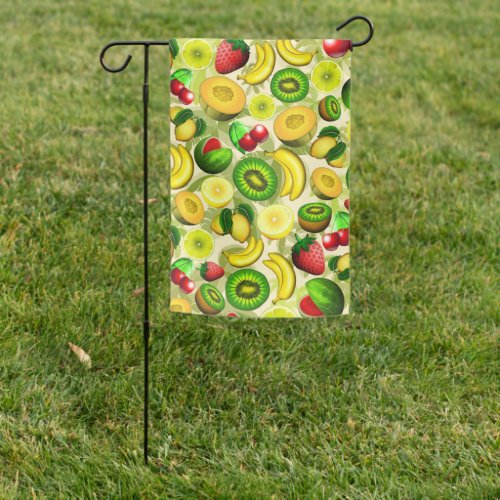 Summer Fruits Juicy Pattern Garden Flag