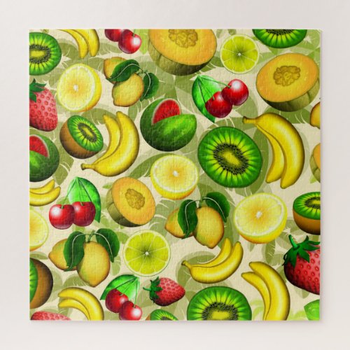 Summer Fruits Juicy Pattern Jigsaw Puzzle