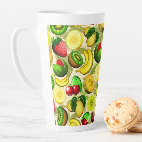 Summer Fruits Juicy Pattern Latte Mug