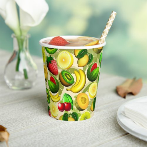Summer Fruits Juicy Pattern Paper Cups