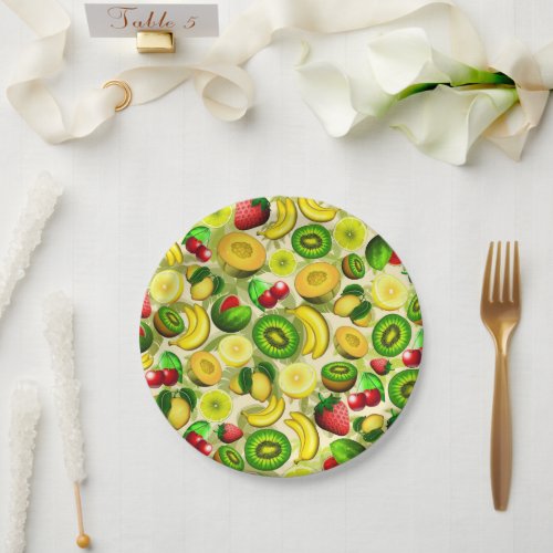 Summer Fruits Juicy Pattern Paper Plates