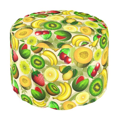 Summer Fruits Juicy Pattern Pouf