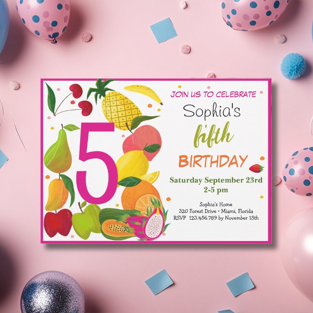 Summer fruits kids birthday invitation (Creator Uploaded)
