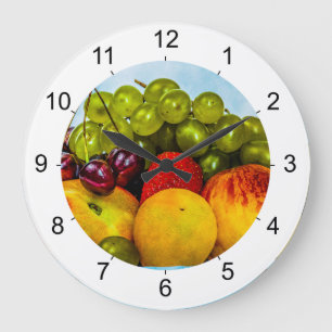 Summer fruits large clock