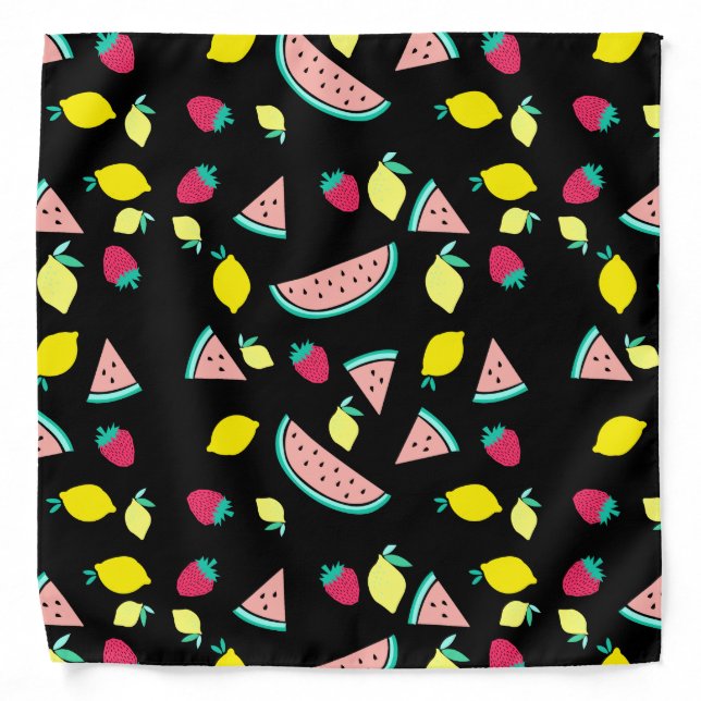 summer fruits pattern on any color background bandana (Front)