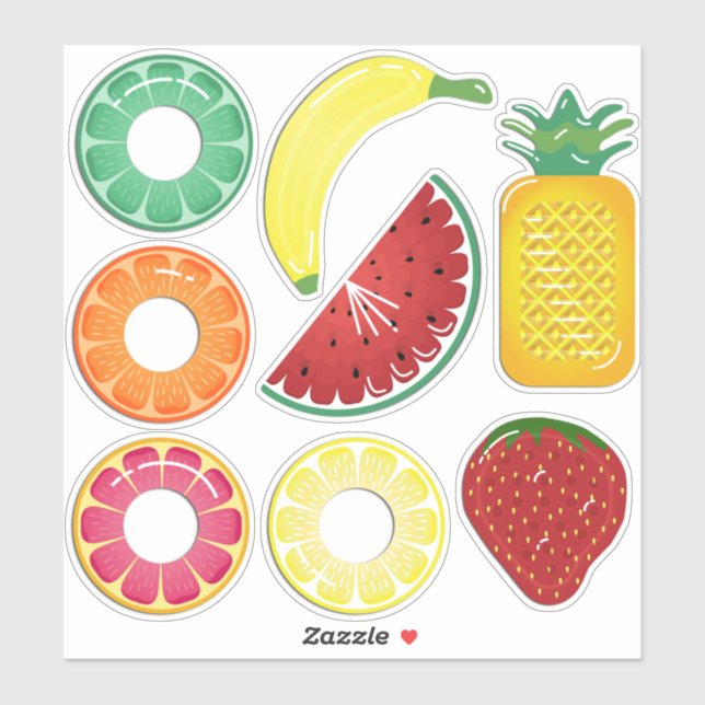 Summer Fruits Pool Floats Sticker (Sheet)