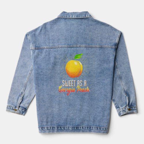 Summer Fruits Sweet Georgia Peach Cute Peachy Art  Denim Jacket