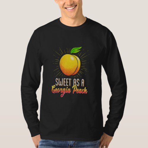 Summer Fruits Sweet Georgia Peach Cute Peachy Art  T_Shirt