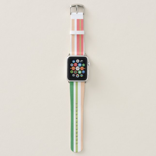 Summer Fruity Candy Watermelon Stripes Apple Watch Band (Front)