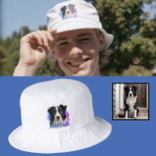 Summer Fun Adorable Custom Photo of Your Dog on Bucket Hat