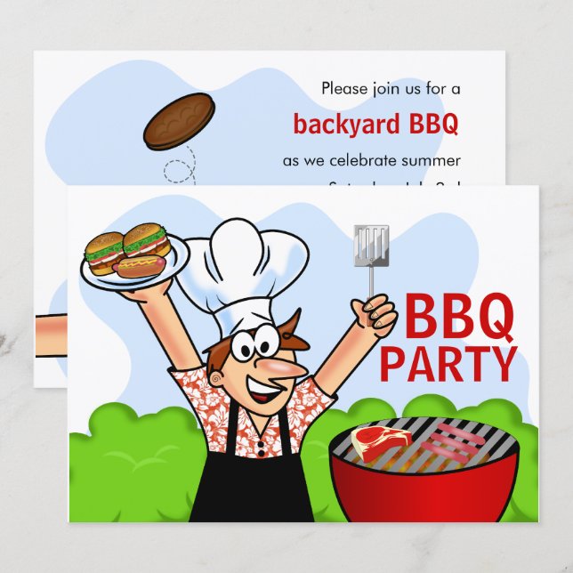 Summer Fun BBQ Party Invitation (Front/Back)