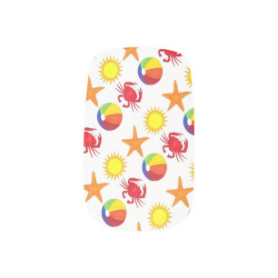 Summer Fun Beach Ball Starfish Sun Crab Ocean Minx Nail Wraps