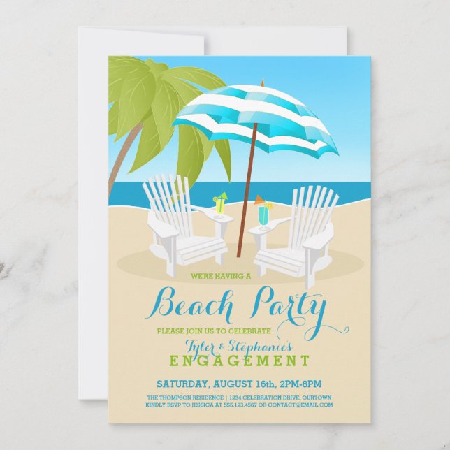 Summer Fun Beach Party Invitations (Front)