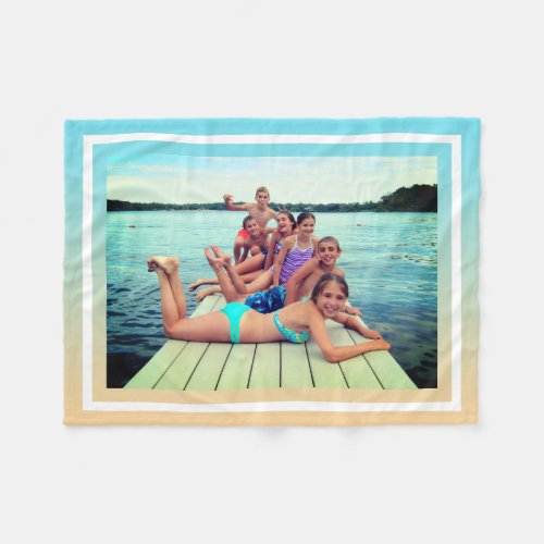 Summer fun beach time custom photo ombre blanket