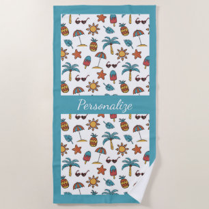 Summer Fun Beach Tropical Personalized Towel