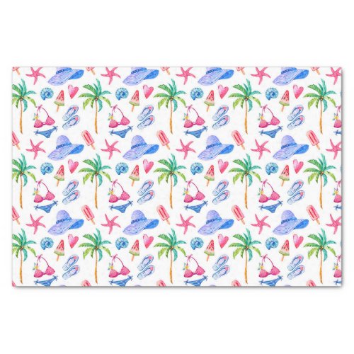 Summer Fun Bikini Flip Flops Palm Trees Tissue Paper