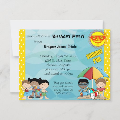 Summer Fun Birthday Invitation
