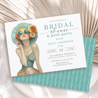 Summer Fun Bridal Shower and Pool Party Invitation