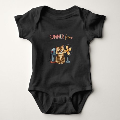 Summer Fun Cat T-Shirt Sarcastic Tabby  Baby Bodysuit