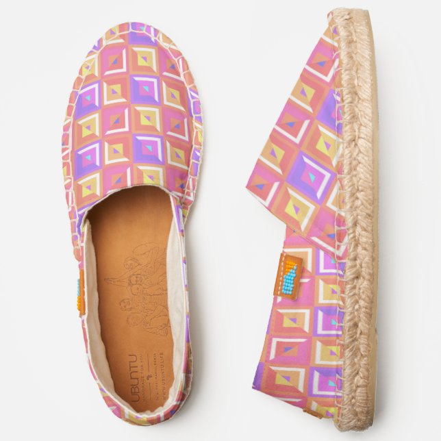 Summer Fun Chic Modern Geometric Pattern Espadrilles (Side)