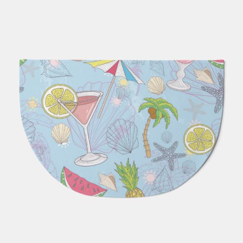 Summer Fun Cocktail Seamless Pattern Doormat