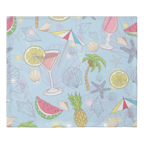 Summer Fun Cocktail Seamless Pattern Duvet Cover