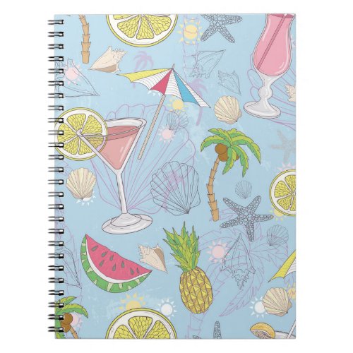 Summer Fun Cocktail Seamless Pattern Notebook