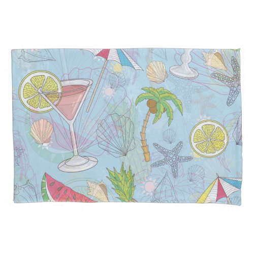 Summer Fun Cocktail Seamless Pattern Pillow Case
