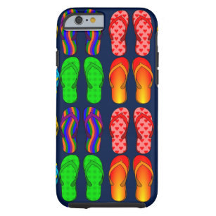 Summer Fun, Colorful Flip Flops Tough iPhone 6 Case