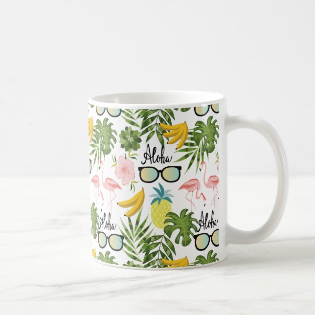 Summer Fun Cute Tropical Pattern Coffee Mug (Right)
