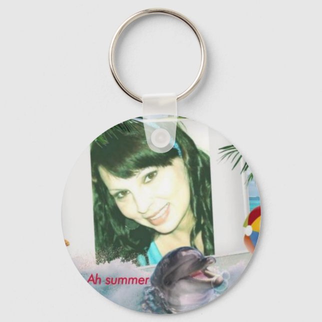 summer fun dolphin smiles beach keychain (Front)