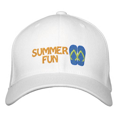 Summer Fun Flip Flop Embroidered Cap